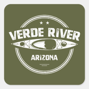 Verde River Arizona Kayaking Quadratischer Aufkleber