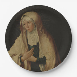 Verdeckte Jungfrau Mary (von Lucas van Leyden) Pappteller