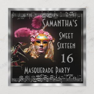 Verdecktes Party masquarade Balls sechzehn Einladung