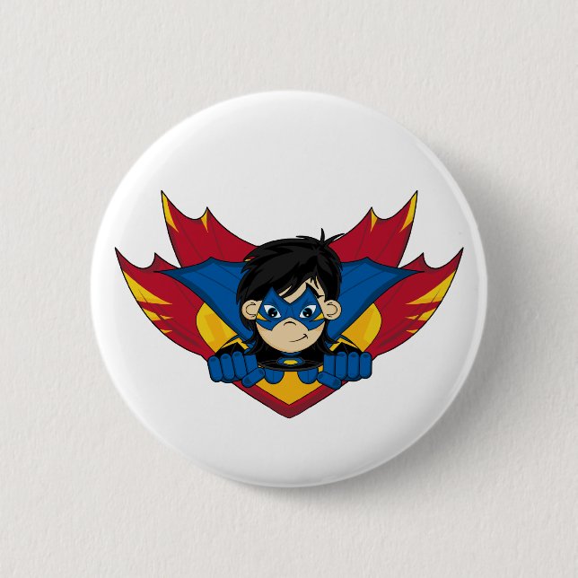 Verdecktes Superhero-Mädchen-Abzeichen Button (Vorderseite)