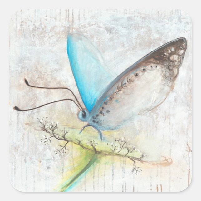 Verdes Blue Quadratischer Aufkleber (Vorderseite)