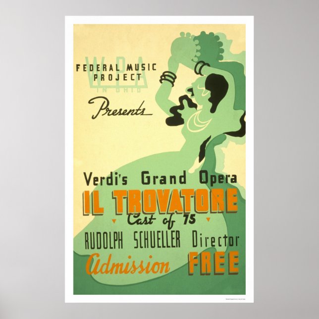 Verdi Il Trovatore 1937 WPA Poster (Vorne)