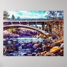 Verdi Truckee Flussbrücke Poster