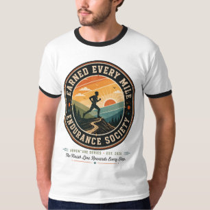 Verdiene-jeden-Meile-Ausdauer-Trailrunner-Retro-T- T-Shirt