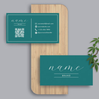 Verdigris | Minimalistisch Elegant Trendy QR Code Visitenkarte