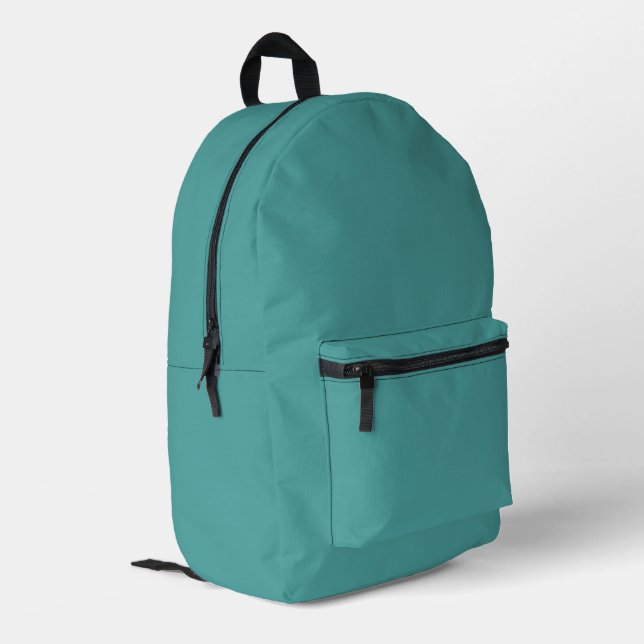 Verdigris Solid Schlicht Color Bedruckter Rucksack (Rückseitige Ecke links)