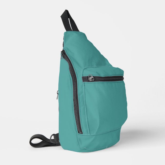 Verdigris Solid Schlicht Color Crossbody Bag (Linke Seite)