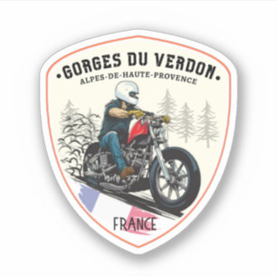 Verdon-Schlucht - les Gorges du Verdon Motorrad-To Aufkleber