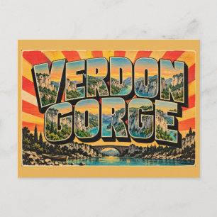 Verdon-Schlucht Türkis Fluss Vintage Reise Kunst Postkarte