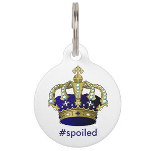 Verdorbener Prinz Round Large Pet Tag Haustiermarke