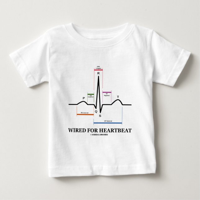 Verdrahtet für Herzschlag (ECG/EKG Kurve-Rhythmus) Baby T-shirt (Vorderseite)