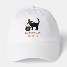 verdrahtete Katze mit einem Hexenhut in Halloween