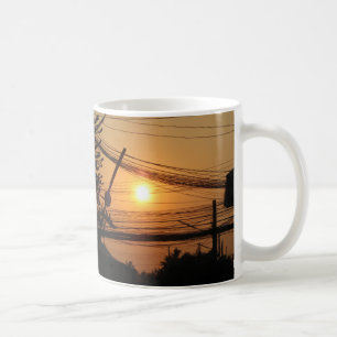 Verdrahteter Sonnenuntergang ... Krung Thep, Thail Kaffeetasse