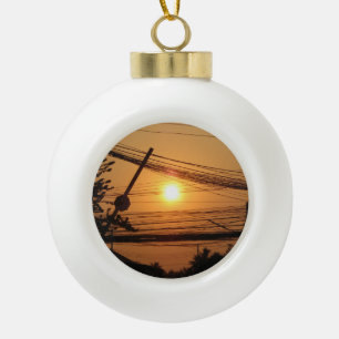 Verdrahteter Sonnenuntergang… Krung Thep, Thaila Keramik Kugel-Ornament