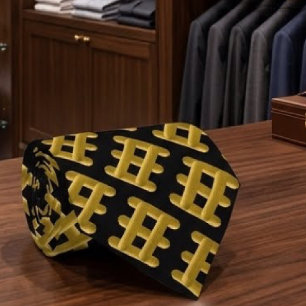Verdrahtetes Goldenes Quadratisches Diagonales Win Krawatte
