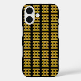 Verdrahtetes goldenes Seil im Quadratmuster Gold a iPhone 16 Hülle