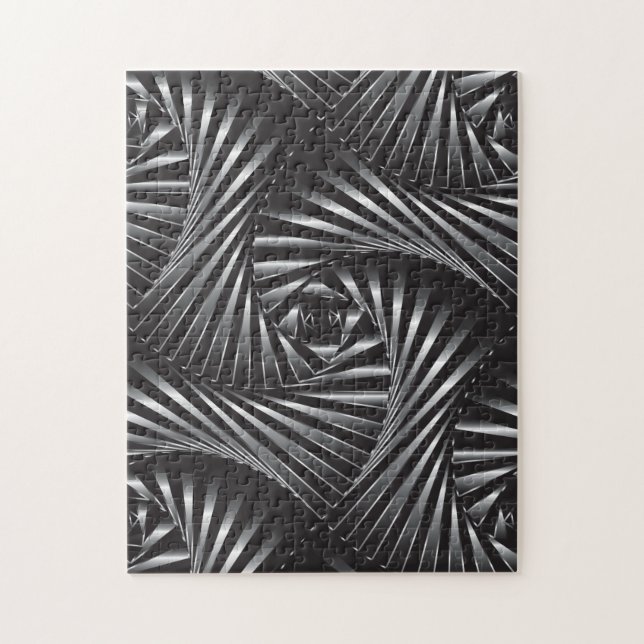 Verdreht - schwarzer Stahl Puzzle (Vertikal)