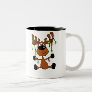 Verdrehte Weihnachtselche Zweifarbige Tasse