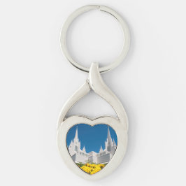 Verdrehter Herz-MetallSchlüsselanhänger-San Diego Schlüsselanhänger