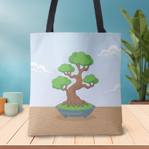 Verdrehter japanischer Bonsai-Baum auf dem Tisch