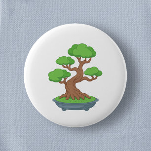 Verdrehter japanischer Bonsai-Baum Button