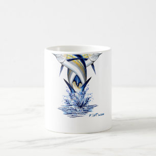 Verdrehtes Speerfisch-Springen Kaffeetasse