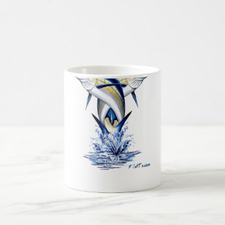 Verdrehtes Speerfisch-Springen Kaffeetasse