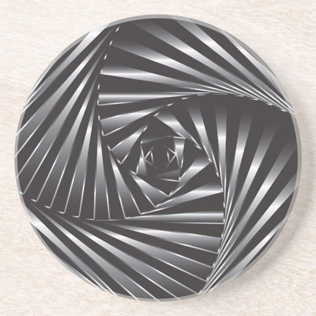 Verdrillt - Schwarzer Stahl Getränkeuntersetzer (Vorne)