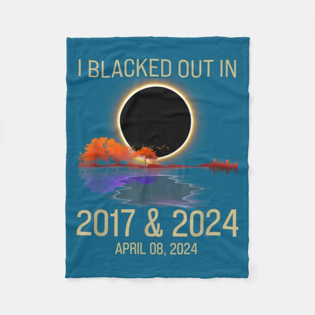 Verdunkelt 2017 Totale Sonnenillustration Fleecedecke (Vorderseite)
