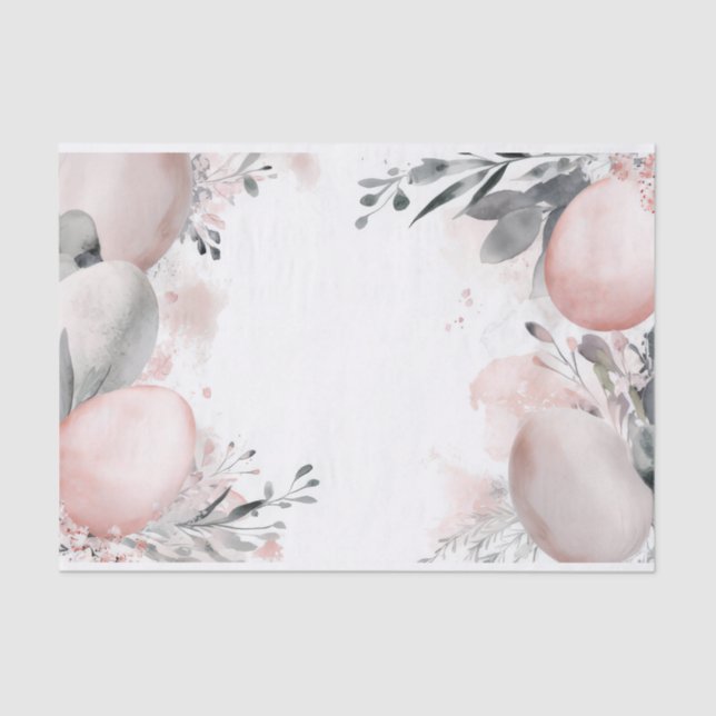 Verdünnte Ostereier mit Blume Seidenpapier (Vorderseite)