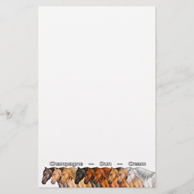 Verdünnungspferde Briefpapier (Vorderseite)