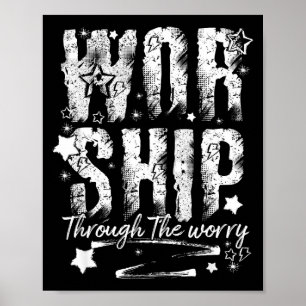 Verehre durch die Sorge Christlicher Glaube Retro Poster