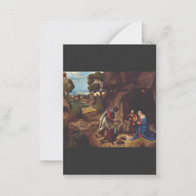 Verehrung der Hirten durch Giorgione Mitteilungskarte (Vorderseite)