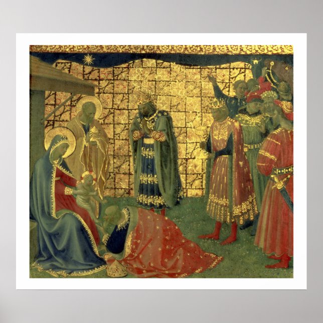 Verehrung der Magi, Details aus einer Predella-Sch Poster (Vorne)