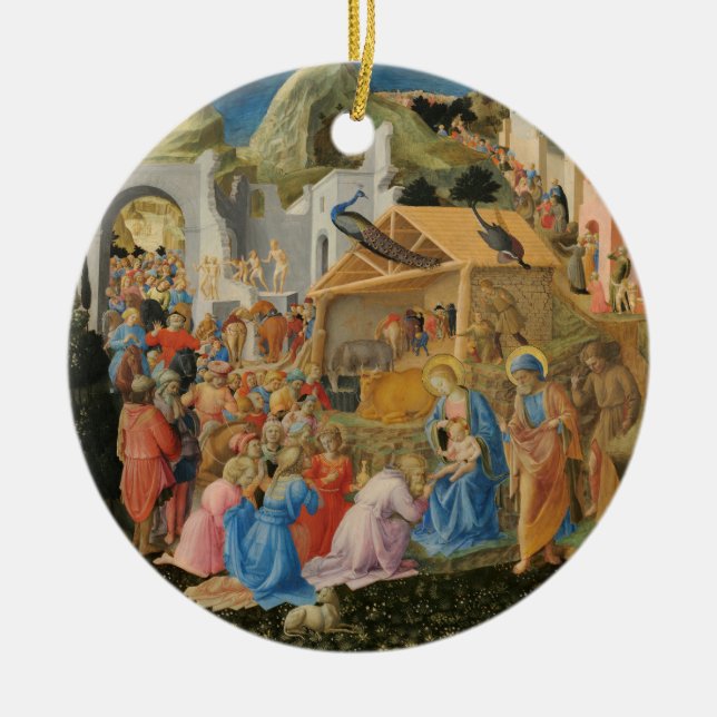 Verehrung der Magi durch Fra Angelico und Filippo Keramik Ornament (Vorne)