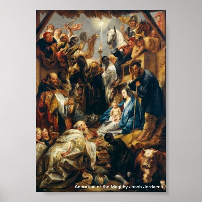 Verehrung der Magi durch Jordaens Poster (Vorne)