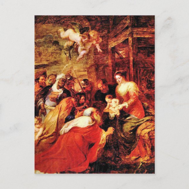 Verehrung der Magi durch Paul Rubens Postkarte (Vorderseite)