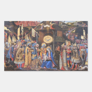Verehrung der Magi Rechteckiger Aufkleber