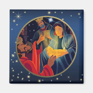 Verehrung der Magi. Weihnachtsmagnete Magnet