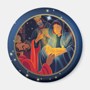 Verehrung der Magi. Weihnachtsmagnete Magnet