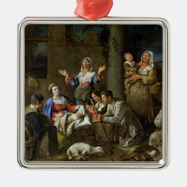 Verehrung der Schäfer, c.1659 Silbernes Ornament (Vorne)