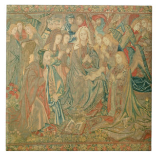 Verehrung des Christus-Kindes (Tapisserie) Fliese