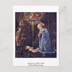 Verehrung des Kindes durch Fra Filippo Lippi Postkarte