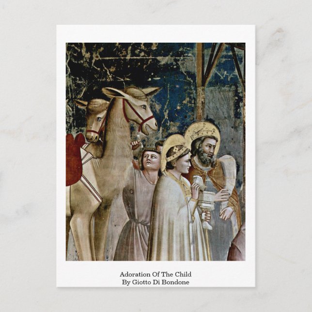Verehrung des Kindes durch Giotto di Bondone Postkarte (Vorderseite)
