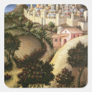 Verehrung des Magi Altarpiece Quadratischer Aufkleber