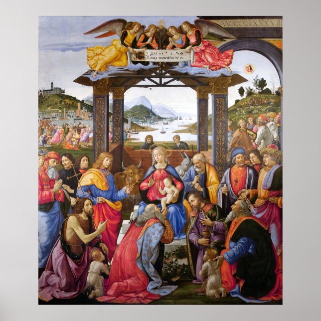 Verehrung des Magi - Domenico Ghirlandaio Poster (Vorne)