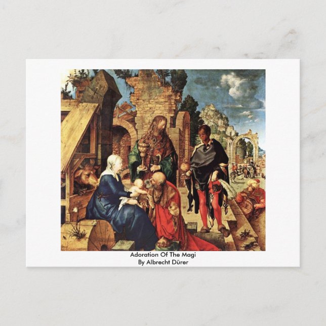 Verehrung des Magis durch Albrecht Dürer Postkarte (Vorderseite)