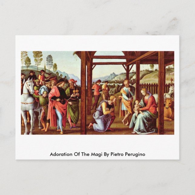 Verehrung des Magis durch Pietro Perugino Postkarte (Vorderseite)