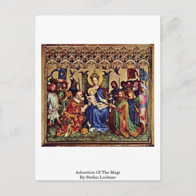 Verehrung des Magis durch Stefan Lochner Postkarte (Vorderseite)