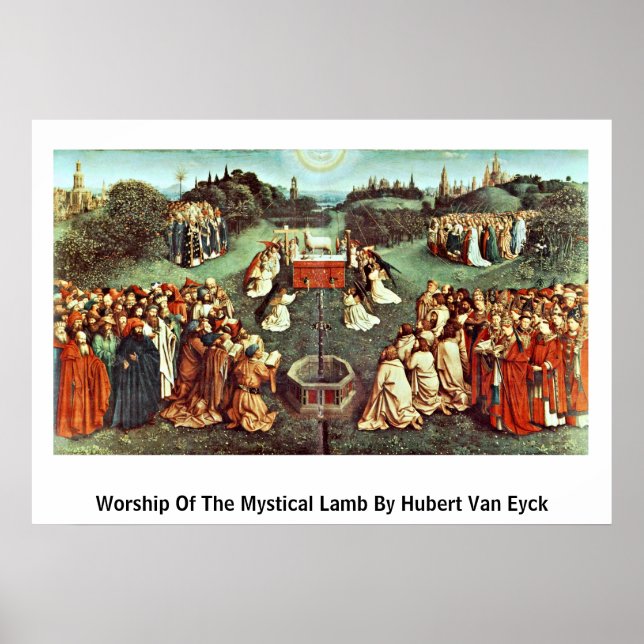 Verehrung des mystischen Lamms durch Hubert Van Ey Poster (Vorne)